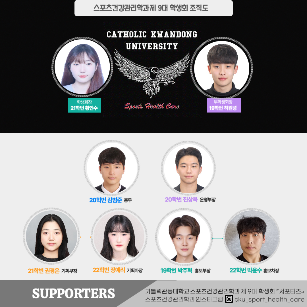 스포츠건강관리학전공 제 19대 학생회 '서포터즈' 조직도 첨부 이미지
