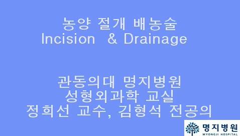 3. 농양절개 배농술(제작 담당 : 정희선 교수) 대표이미지